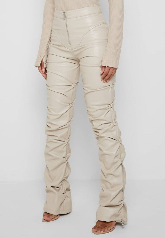 Rockstar Faux Leather Pants - Cream – Idyl Collection