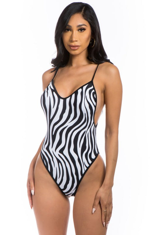 Zebra print sale bathing suit